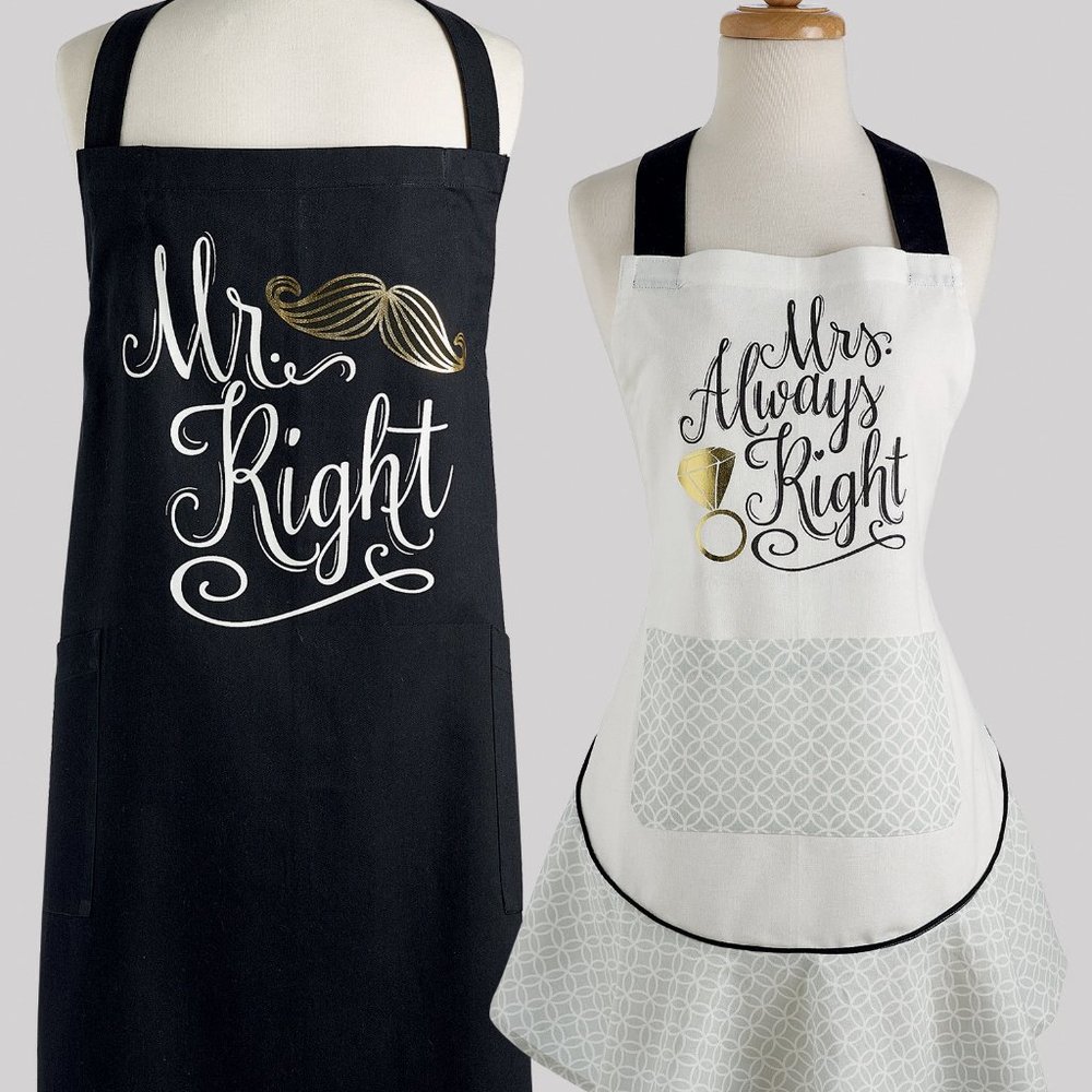 Design Imports Mrs Right & Mr Right Chef Apron